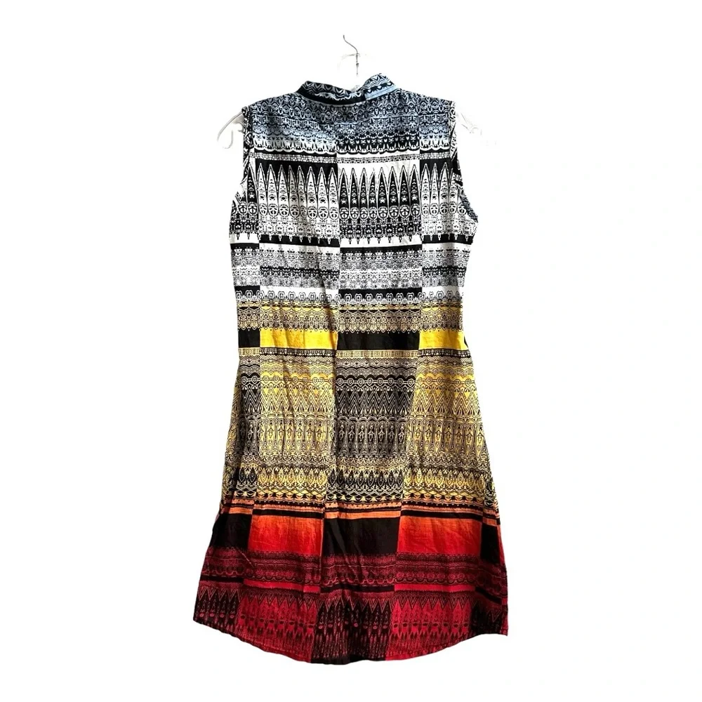 Dorry Color-block Sleeveless Boho Button Front Dress Size Small Colorful Bold - Picture 4 of 11